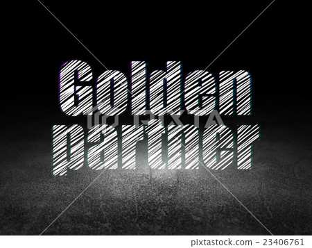 Finance concept: Golden Partner in grunge dark Finance concept: Golden Partner in grunge dark 23406761