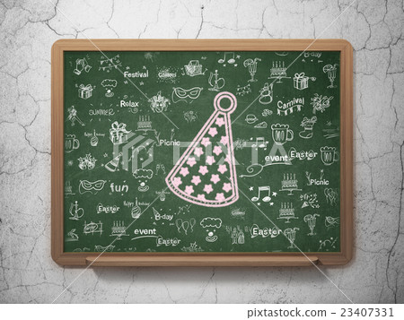 Entertainment, concept: Party Hat on School board Entertainment, concept: Party Hat on School board 23407331
