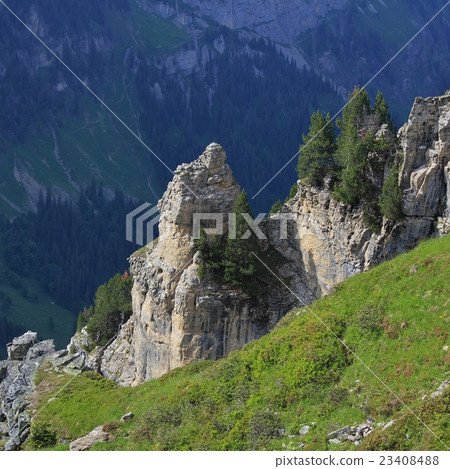 Cliffs on Mt Niederhorn Cliffs on Mt Niederhorn 23408488