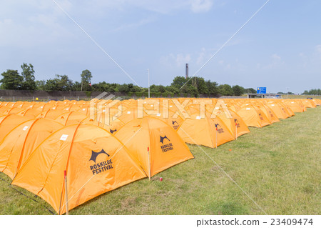Roskilde Festival 2016 - Rows of orange tents Roskilde Festival 2016 - Rows of orange tents 23409474