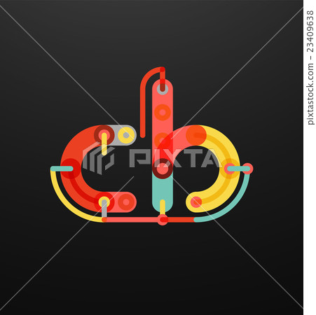 Cartoon linear letters icons Cartoon linear letters icons 23409638