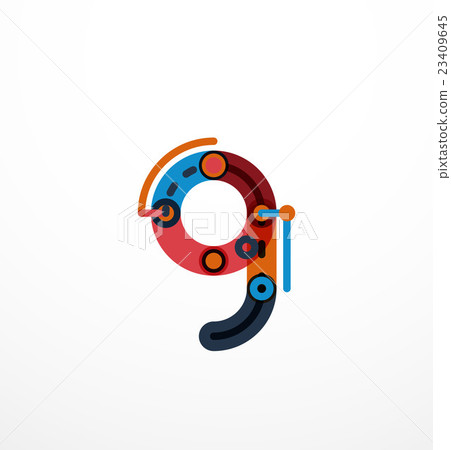 Cartoon linear letters icons 23409645