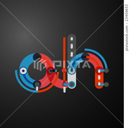 Cartoon linear letters icons 23409655