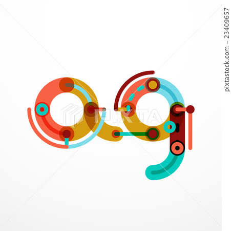 Cartoon linear letters icons 23409657