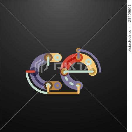 Cartoon linear letters icons 23409661