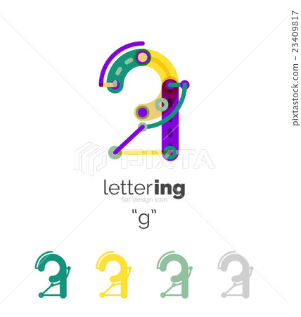 Linear initial letters, logo branding concept 23409817