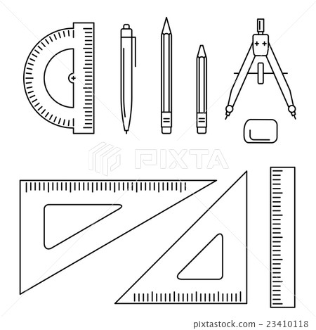 Drawing tools stock vector. Illustration of stationary - 59868610