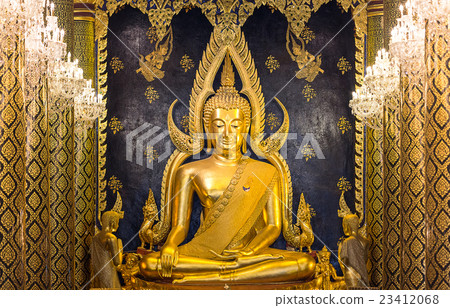 Beautiful golden buddha in the temple Beautiful golden buddha in the temple 23412068