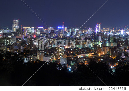 從Asahiyama紀念公園的札幌夜視圖 23412216