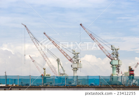 big shippingbuilding with cranes in Thailand big shippingbuilding with cranes in Thailand 23412255