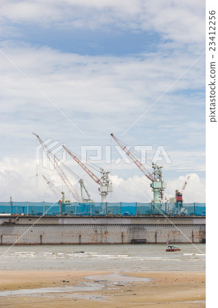 big shippingbuilding with cranes in Thailand big shippingbuilding with cranes in Thailand 23412256