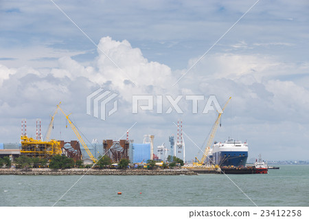 big shippingbuilding with cranes in Thailand 23412258