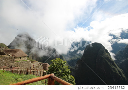 Aerial city Machu Picchu ruins Aerial city Machu Picchu ruins 23412382