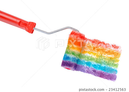 concept gay culture symbol with paint roller 23412563