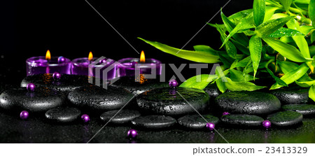 spa concept of zen basalt stones with drops 23413329