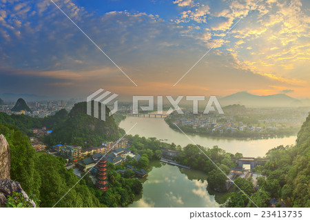 Guilin, Li River and Karst mountains, China 23413735