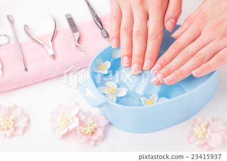 Woman hands in bath with water 23415937