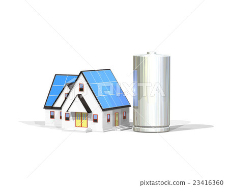 Dry batteries storing energy and eco house 23416360