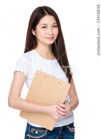 Young woman carry with clipboard 23416638