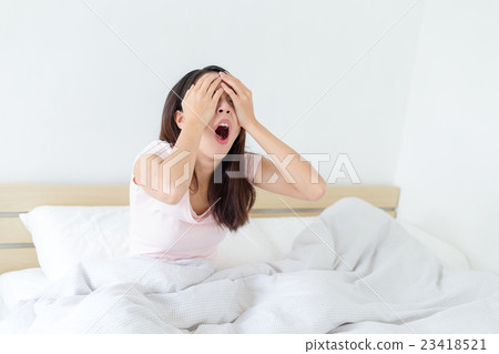 Woman wake up late 23418521