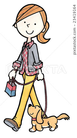 女性的日常生活27與狗一起散步 23419164
