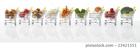 購物車和蔬菜和雞蛋 23421551