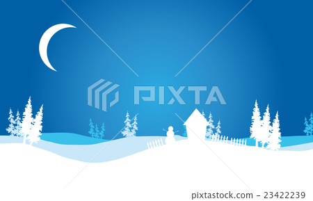 Silhouette of Christmas hills scenery 23422239