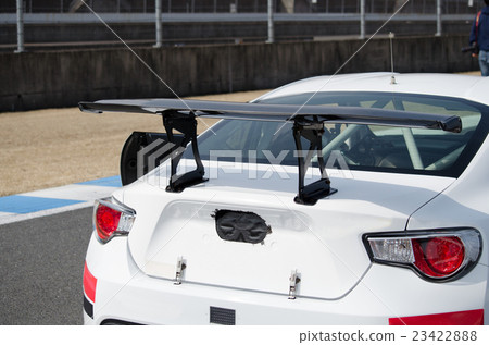 Endurance race car (near rear spoiler and rear quick charge fuel tank unit) 23422888