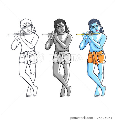 Hindu young god Lord Krishna. Happy janmashtami  23423964