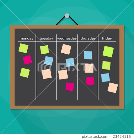 Scrum task board hanging on wall 23424116