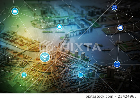 互聯網（物聯網，物聯網）抽像圖像 23424963