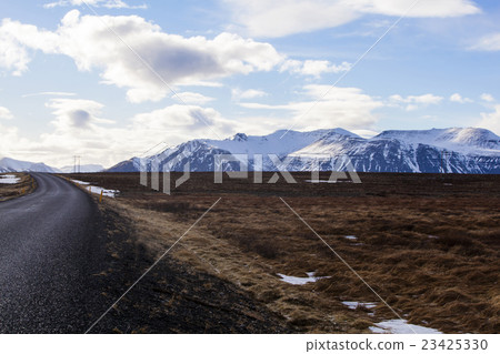 Snowy volcano landscape Snowy volcano landscape 23425330