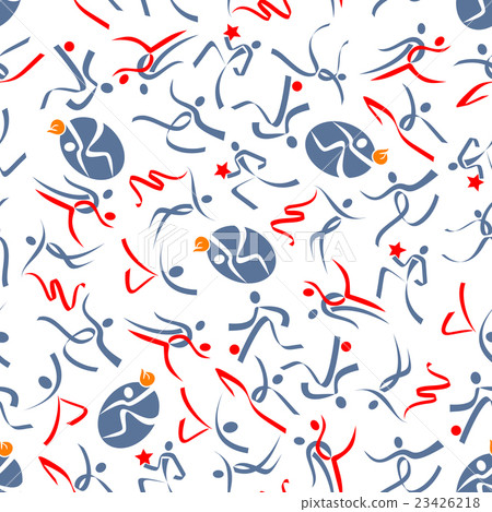 People dance in rhythmic gymnastics pattern 23426218