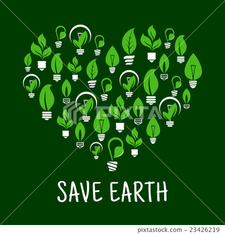 Lightbulbs like leafs in shape of heart 23426219