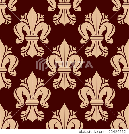 Heraldic fleur-de-lis seamless pattern Heraldic fleur-de-lis seamless pattern 23426312