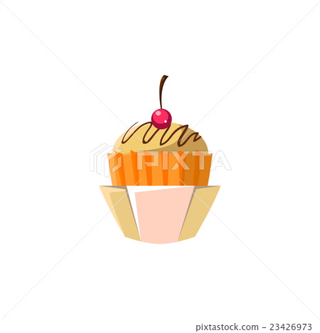 Cute Cupcake In Orange Paper Cup 23426973