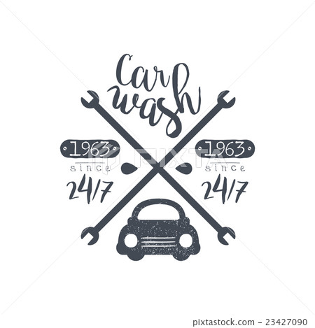 Carwash Black Vintage Stamp 23427090