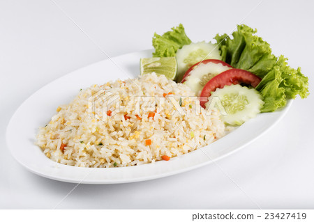 Fried rice with crab on the plate Fried rice with crab on the plate 23427419