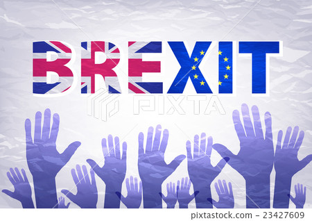 Brexit Text Isolated vector hand. flag  23427609