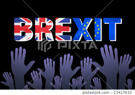 Brexit Text Isolated vector hand. flag  23427610