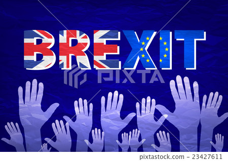 Brexit Text Isolated vector hand. flag  23427611