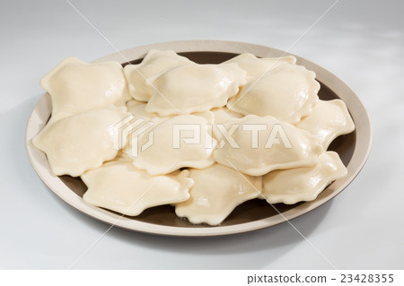 Boiled prepared homemade russian dumplings or Boiled prepared homemade russian dumplings or 23428355