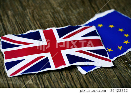 the European and the British flags the European and the British flags 23428812