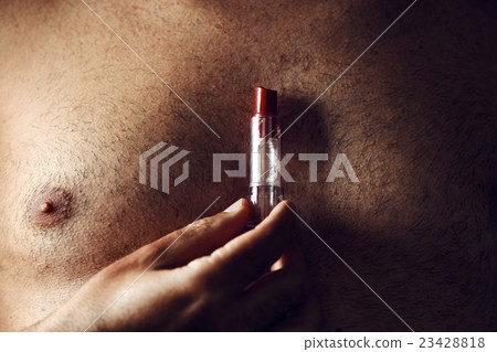 young man with a red lipstick 23428818