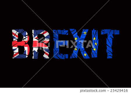Brexit cracks Text Isolated. United Kingdom exit Brexit cracks Text Isolated. United Kingdom exit 23429416