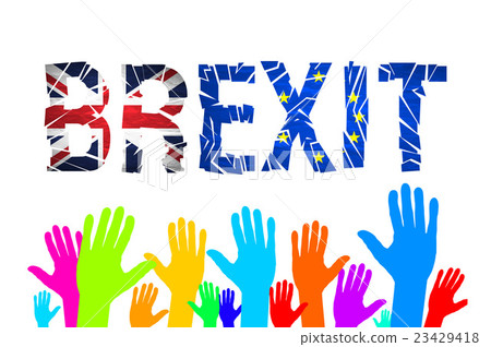 Brexit cracks Text Isolated. United Kingdom exit 23429418