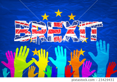 Brexit Text Isolated art vector colorfull hand Brexit Text Isolated art vector colorfull hand 23429431