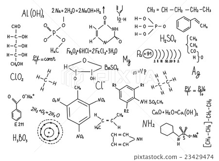 Hand drawn chemistry formulas Science knowledge - Stock Illustration  [23429474] - PIXTA