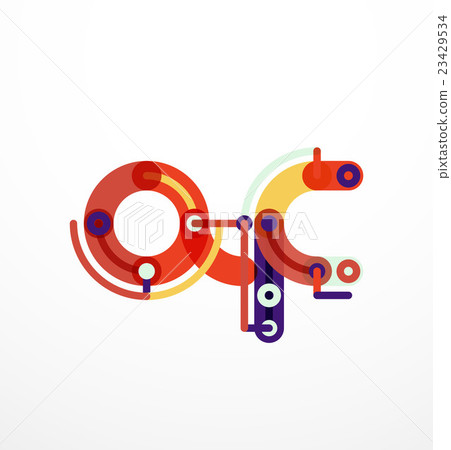 Colorful funny cartoon letter icon 23429534