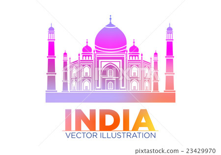Taj Mahal vector symbol design red color  Taj Mahal vector symbol design red color  23429970